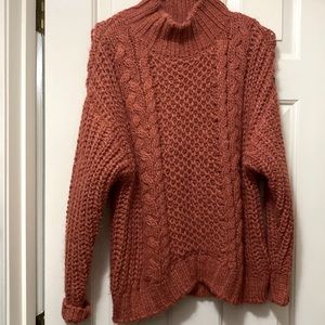 Turtleneck orange rust thick sweater